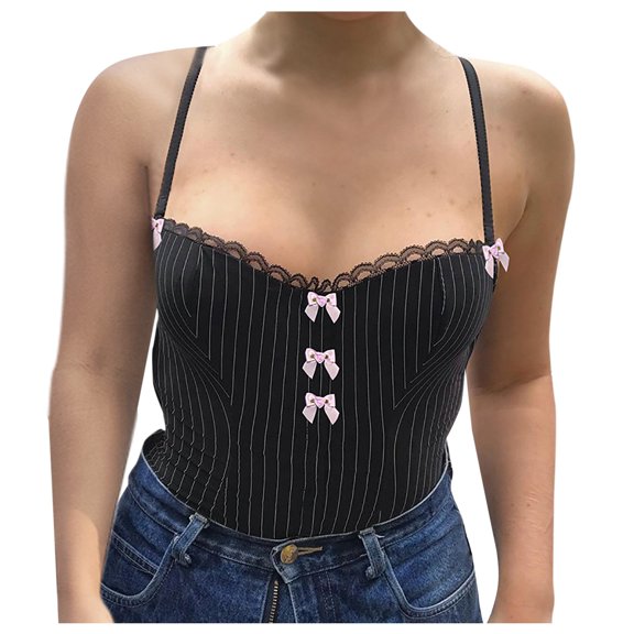 Sngxgn Women's Slim-Fit Knit V-Neck Layering Cami(Black,S)