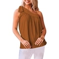 thumbnail image 1 of Sngxgn Womens Tank Tops Summer Tank Shirt V-Neck Sleeveless Blouse Camisole(Coffee,M), 1 of 5