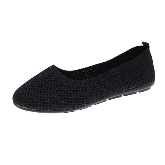 Sngxgn Women's Slip on Shoes Comfortable Flats Shoes Dress Shoes Work Casual Flats(Black,39)