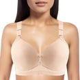 thumbnail image 1 of Sngxgn Women's Smoothing with Seamless Stretch Wireless Lightly Lined Comfort Bra(Beige,100), 1 of 3