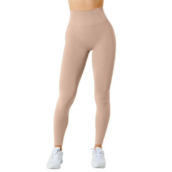 Sngxgn Women's Soft High Waisted Yoga Pants Full Length Leggings(Pink,L)
