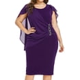 thumbnail image 1 of Sngxgn Women's Spaghetti Straps Dresses Split Hem Ruched Bodycon Dress(Purple,XXXL), 1 of 4