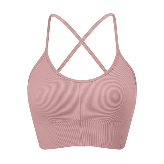 Sngxgn Women's Sports Bra Wireless Bra Active Yoga Sports Bras(Rose Gold,M)