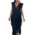thumbnail image 1 of Sngxgn Women's Square Neck Lantern Long Sleeve Ruffle Shirred Flowy Mini Dress(Blue,M), 1 of 5