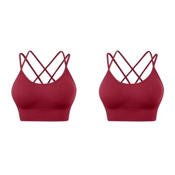 Sngxgn Women's Strappy Sports Bra Yoga Tops for Workout Fitness(,XL)