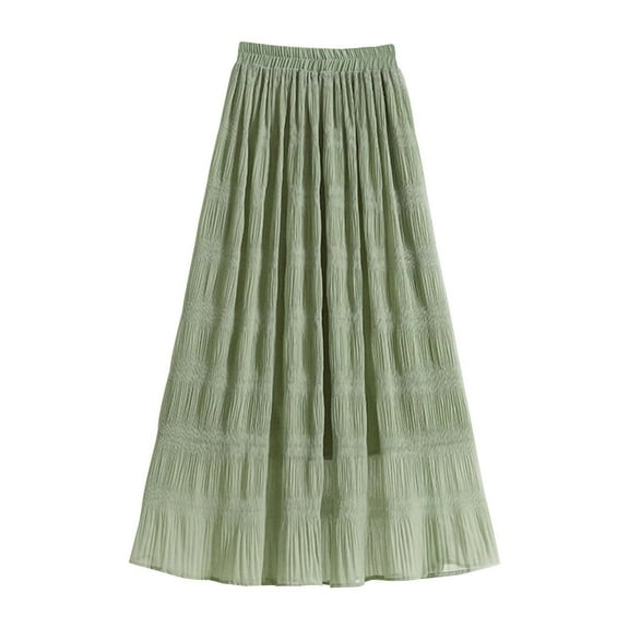 Sngxgn Women's Summer Solid Split Hem Mini Skirt(Green,One Size)