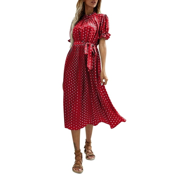 Sngxgn Women's Sweettheart Neckline Long Sleeve Dress Side Slit Stretch Flare Mini Dress(,S)