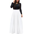 thumbnail image 1 of Sngxgn Women's Sweettheart Neckline Long Sleeve Dress Side Slit Stretch Flare Mini Dress(White,XXL), 1 of 5