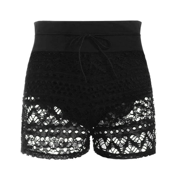 Sngxgn Women's Swim Shorts High Waisted Bathing Suit Bottoms Swimsuit Shorts Swimwear Bikini Board Shorts(Black,S)