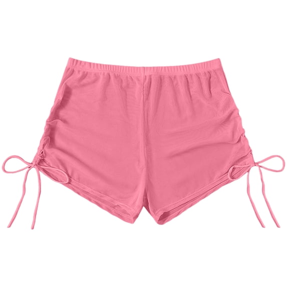 Sngxgn Women's Swim Shorts High Waisted Bathing Suit Bottoms Swimsuit Tankini Shorts with Liner(RD2,XL)