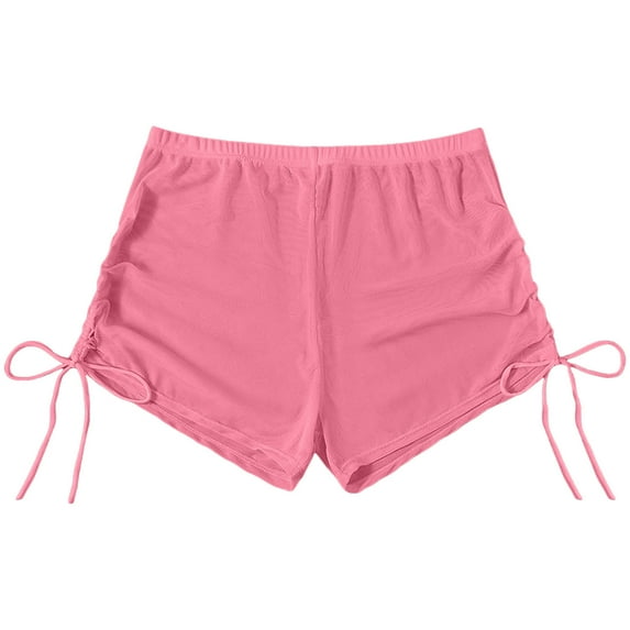 Sngxgn Women's Swim Shorts Solid Swimsuit Bottoms Swim Board Shorts with Adjustable Swimwear Trunks(RD2,XS)