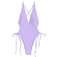 thumbnail image 1 of Sngxgn Women's Swimsuit Tummy Control Bathing Suit Ruffle V Neck Swimwear(Purple,XL), 1 of 3