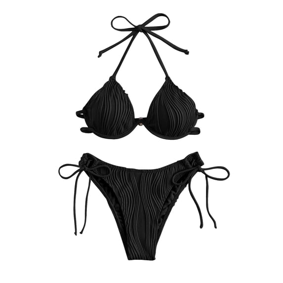 Sngxgn Women's Swimsuit Tummy Control Bathing Suits Vintage Retro Push up Swimwear(Black,XL)