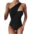 thumbnail image 1 of Sngxgn Women's Swimsuit Tummy Control Deep V Neck Double Straps Crisscross Back Tie Bathing Suit(Black,S), 1 of 7