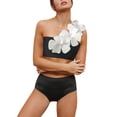 thumbnail image 1 of Sngxgn Women's Swimsuits Tummy Control Cutout High Waisted Bathing Suit Wrap Tie Back Swimsuit(Black,S), 1 of 6