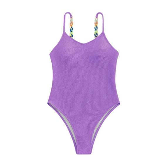 Sngxgn Women's Swimsuits Tummy Control V Neck Bathing Suit Twist Front Ruffle Swimwear(A,M)