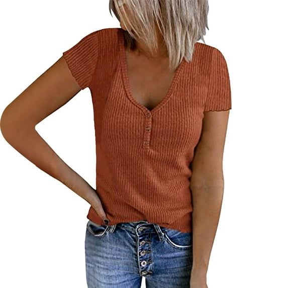 Sngxgn Women's T-Shirt, Classic Crewneck Women's Tee(Brown,L)