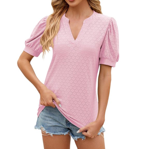 Sngxgn Women's T-Shirt, Classic Crewneck Women's Tee(Pink,S)