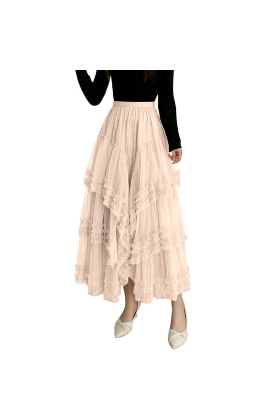 Women's Trim High Waist Fishtail Bodycon Long Skirt(Beige,One Size)