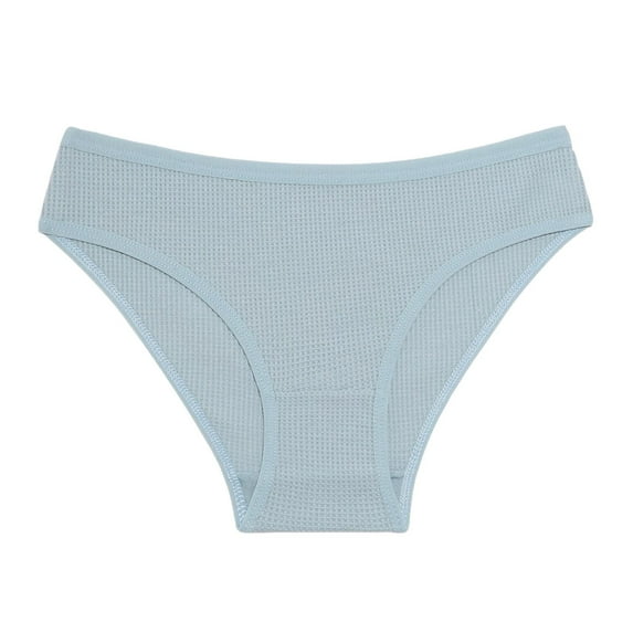 Sngxgn Women's Underwear Cotton Hipster Panties Low Rise Briefs Soft Strench Breathable Ladies Underwear(Blue,M)
