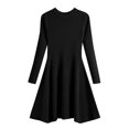 thumbnail image 1 of Sngxgn Women's V Neck Swing Ruffle Long Sleeve Mini Dress(Black,One Size), 1 of 7