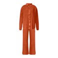thumbnail image 1 of Sngxgn Women's V-Neck Top and Pant Sleep Set(Orange,S), 1 of 2