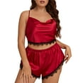 thumbnail image 1 of Sngxgn Women's V-Neck Top and Pant Sleep Set(Red,XXXXXL), 1 of 6