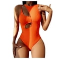 thumbnail image 1 of Sngxgn Women's Vintage Padded Push up Swimsuits Tummy Control Bathing Suits Swimwear(Orange,M), 1 of 5