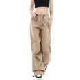 thumbnail image 1 of Sngxgn Women's Wide Leg Lounge Pants with Pockets Lightweight High Waisted Adjustable Tie Knot Loose Trousers(Khaki,XXL), 1 of 5