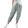 thumbnail image 1 of Sngxgn Women's Wide Leg Pants With Pockets High Waist Loose Casual Trousers Business Work Casual Pants(Green,S), 1 of 8
