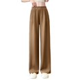 thumbnail image 1 of Sngxgn Women's Wide Leg Pants With Pockets High Waist Loose Casual Trousers Business Work Casual Pants(Khaki,XXL), 1 of 6