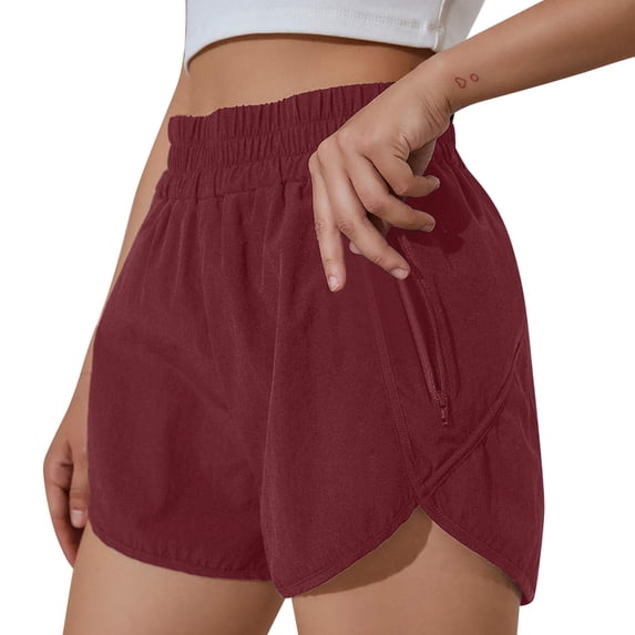 Sngxgn Women's Wide Leg Shorts with Pockets Lightweight High Waisted Adjustable Tie Knot Loose Summer Trousers(Wine,XXL)