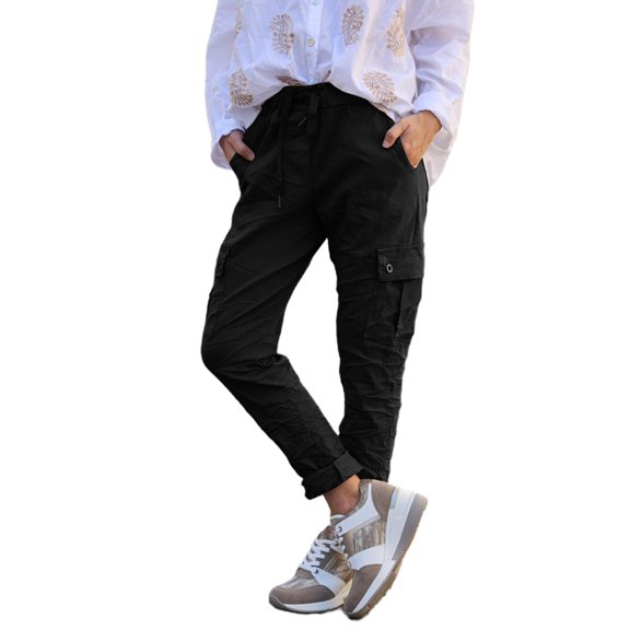 Sngxgn Women's Wide Leg Sweatpants Fall Casual High Wasited Pants(Black,L)