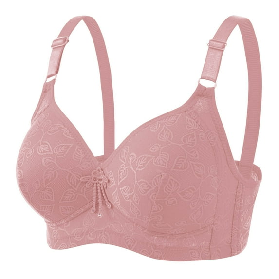 Sngxgn Women's Wireless Full-Coverage Bra with Everyday Comfort(Pink,44)