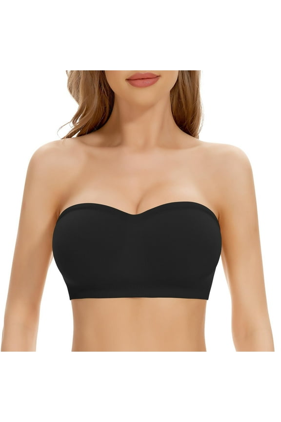 Women's Wireless Seamless Full-Coverage Convertible T-Shirt Bra(Black,XXL)