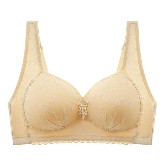 Sngxgn Women's Wireless T-Shirt Bra, Wirefree T-Shirt Bra(Beige,40)