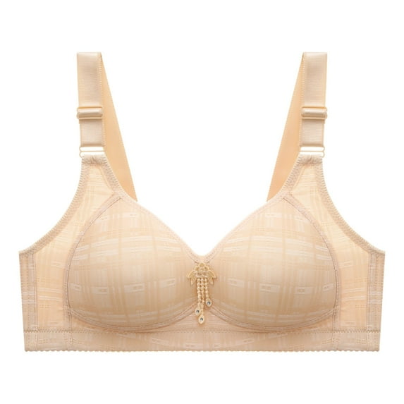 Sngxgn Women's Wireless T-Shirt Bra, Wirefree T-Shirt Bra(Beige,44)