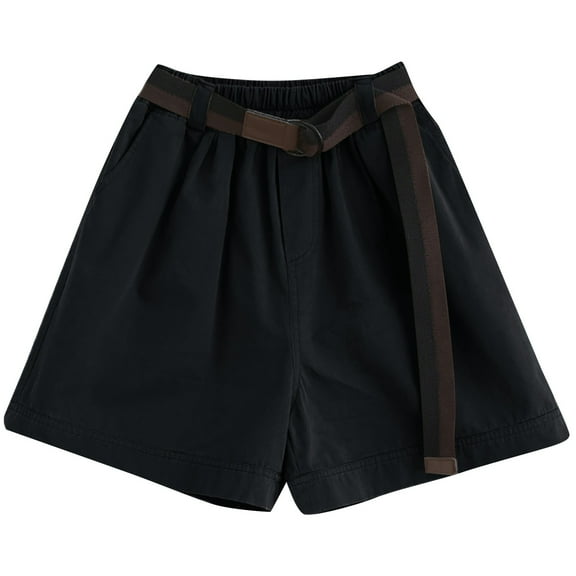 Sngxgn Women's Workout Running Shorts Spandex High Waisted Shorts with Liner Pockets(Black,L)