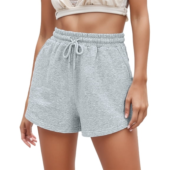 Sngxgn Women's Workout Running Shorts Spandex High Waisted Shorts with Liner Pockets(Grey,S)