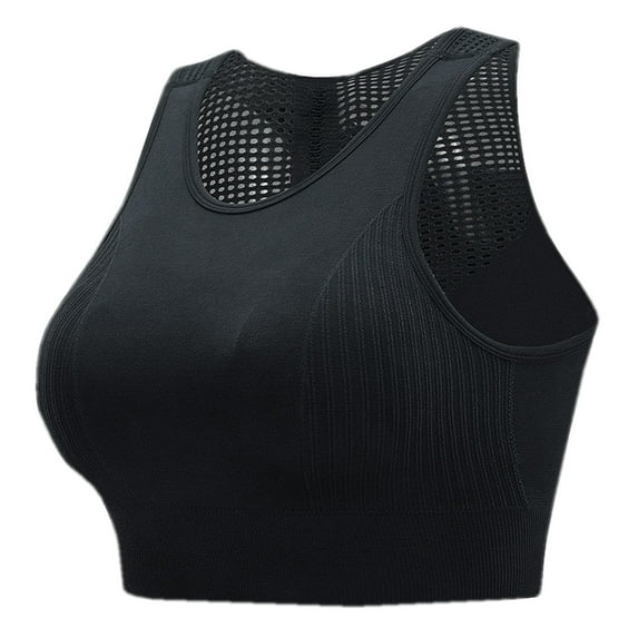 Sngxgn Womens Adjustable Strap Sports Bra Wireless Padded Bra Yoga Workout Crop Top(Black,M)