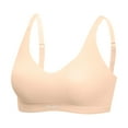 thumbnail image 1 of Sngxgn Womens Adjustable Thin Strap Sports Bra - Padded Wireless Workout Yoga Bra(Beige,XXL), 1 of 9