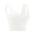 thumbnail image 1 of Sngxgn Womens Adjustable Thin Strap Sports Bra - Padded Wireless Workout Yoga Bra(White,XL), 1 of 9