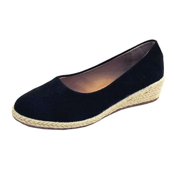 Sngxgn Womens Ballet Flats Comfort Slip On Walk Work Dress Shoes(Black,39)