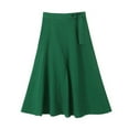 thumbnail image 1 of Sngxgn Women's High Waist Mini A-Line Short Skirt(Green,L), 1 of 5