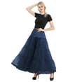 thumbnail image 1 of Sngxgn Skirt for Women High Waist A line Summer Fall Skirts(Navy,L), 1 of 6
