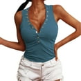thumbnail image 1 of Sngxgn Womens Cami Top Basic V Neck Spaghetti Strap Top Camisole(Blue,L), 1 of 5