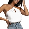 thumbnail image 1 of Sngxgn Womens Camisole Tank Top V Neck Back Spaghetti Strap Sleeveless Lounge Tops(White,S), 1 of 5