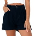thumbnail image 1 of Sngxgn Womens Casual Comfy Shorts Summer with Pockets Wide Leg Cotton Short(BU2,M), 1 of 6
