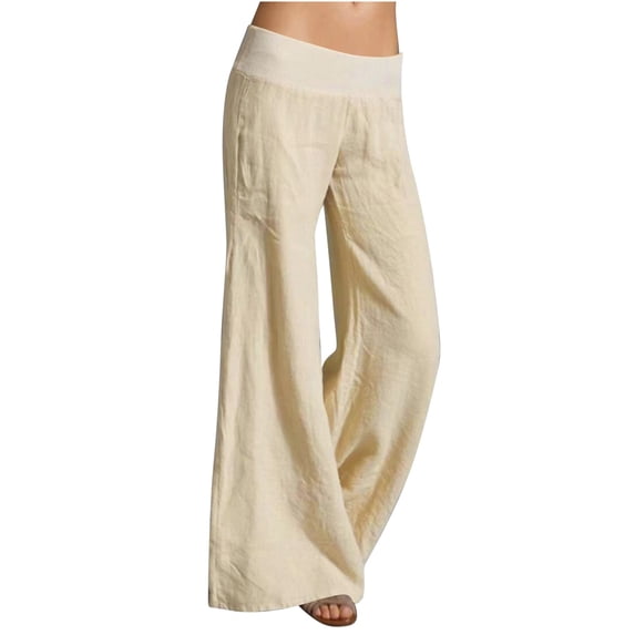 Sngxgn Womens Casual High Waisted Cargo Yoga Pants Pocket Flare Pants(Beige,XXXL)