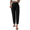 thumbnail image 1 of Sngxgn Womens Casual High Waisted Cargo Yoga Pants Pocket Flare Pants(Black,XL), 1 of 6
